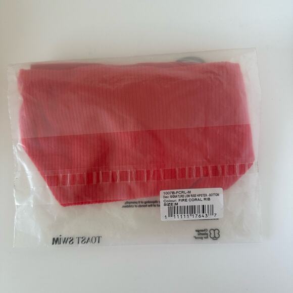 NWT Free People x Toast Signature Low Rise Hipster Bottom in Fire Coral Rib Med - Picture 7 of 12